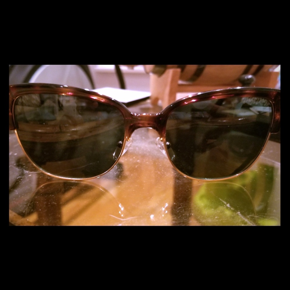 Tory Burch black and gold tortoiseshell sunglasses